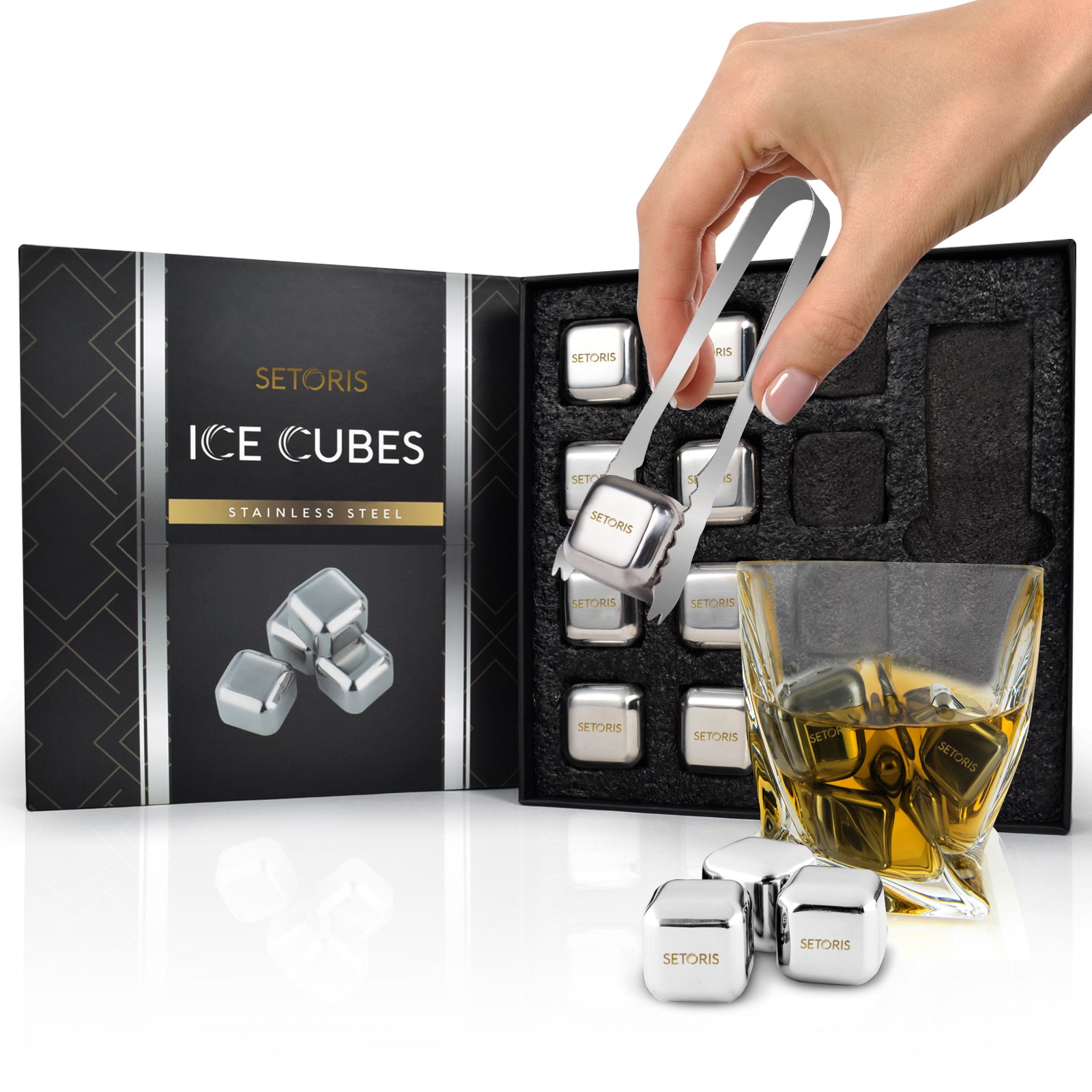 Stainless Steel Ice Cube Tongs, Ice Serving Tongs For Cocktails Whiskeys