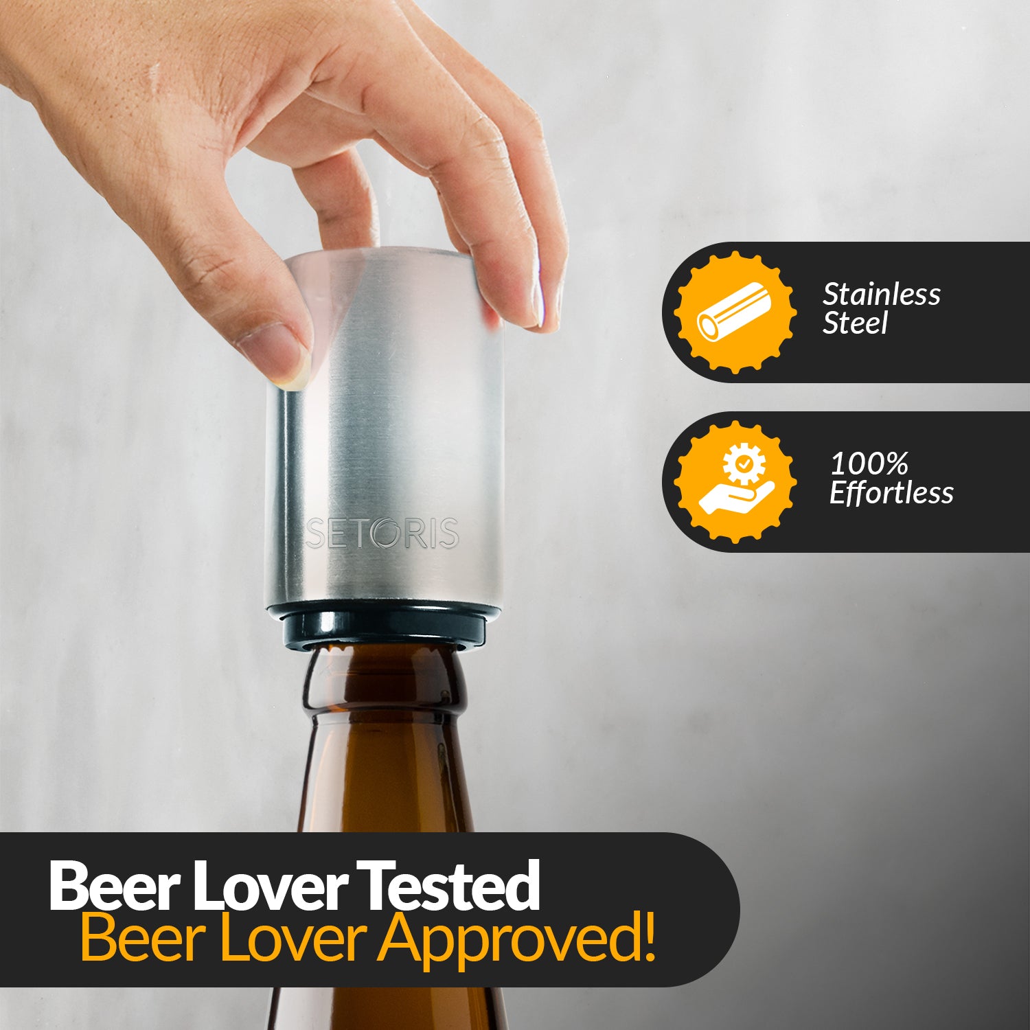 Magnetic Automatic Beer Bottle Cap Opener Stainless Steel Push Down Beer  Opener